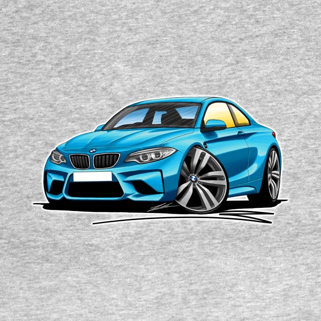 BMW M2 (F87) Blue Caricature Car Art by y30man5